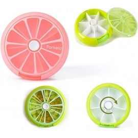 Pill Cases Pill Box Weekly 3 Times 7 Compartments Large Medicine Pill Organizer (Pomelo 1PCS)