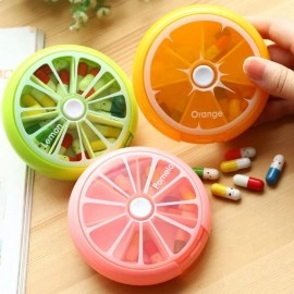 Pill Cases Pill Box Weekly 3 Times 7 Compartments Large Medicine Pill Organizer (Pomelo 1PCS)