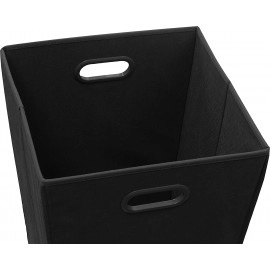 Foldable Closet Laundry Hamper Basket, Black