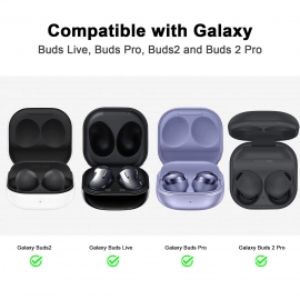 Silicone Case Compatible with Samsung Galaxy Buds 2 Pro/ Galaxy Buds 2/ Galaxy Buds Pro/ Galaxy Buds Live Case (Black)