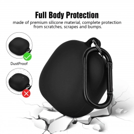 Silicone Case Compatible with Samsung Galaxy Buds 2 Pro/ Galaxy Buds 2/ Galaxy Buds Pro/ Galaxy Buds Live Case (Black)